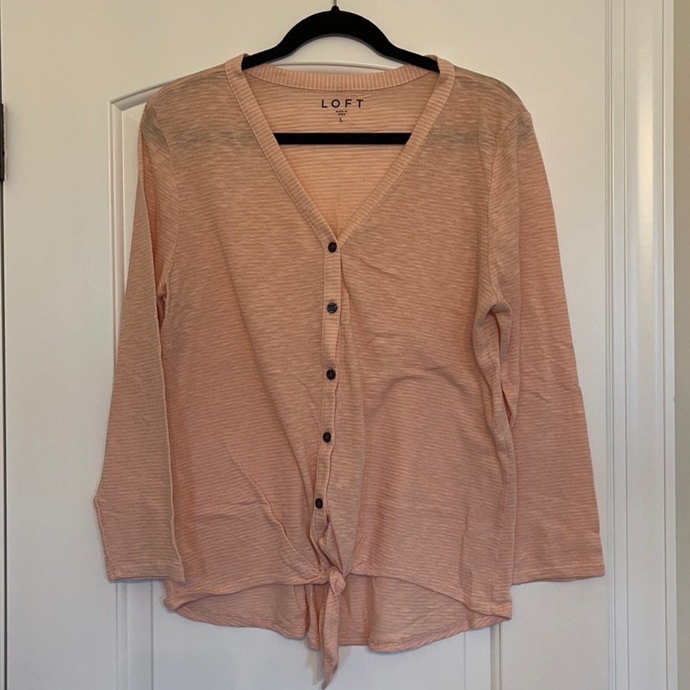 Loft button up tie shirt